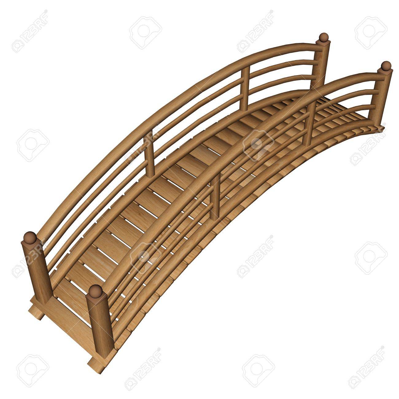 Garten Brucke Aus Holz Isoliert In Weissem Hintergrund 3d Render Lizenzfreie Fotos Bilder Und Stock Fotografie Image 42150345