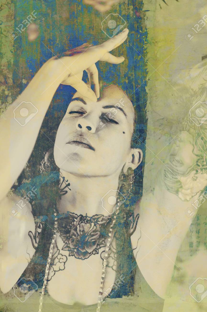 Grunge Mixed Media image of third eye meditation - 17162410 Grunge Mixed Media image of third eye meditation - 17162410