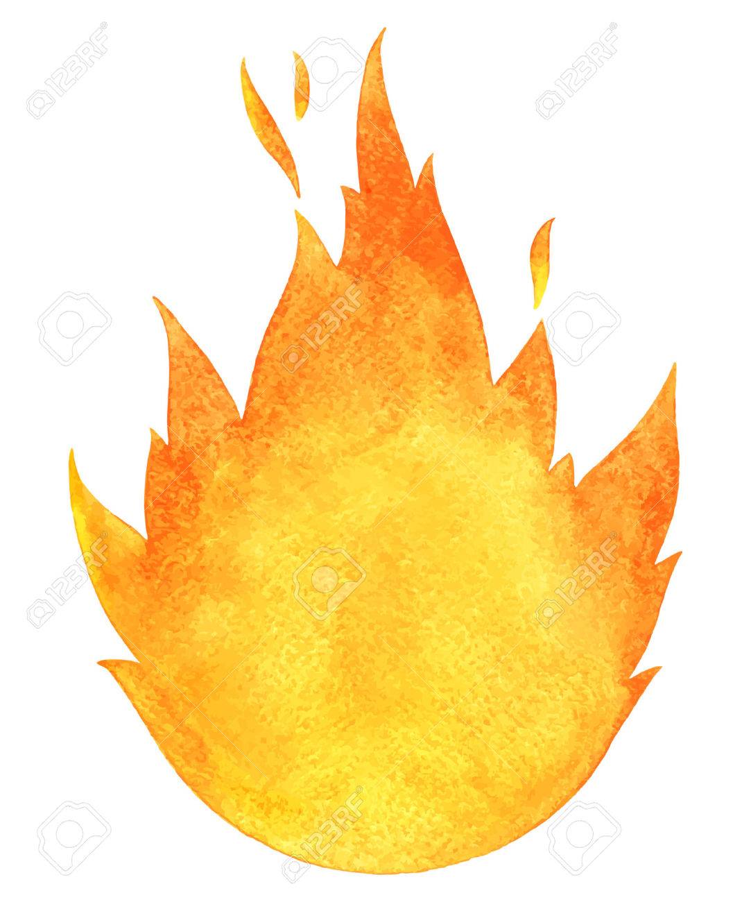 水彩ベクトル火災 テキストのためのスペースと炎の舌 手描き燃焼火花とたき火シルエット のイラスト素材 ベクタ Image