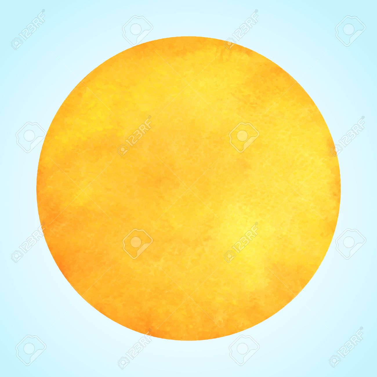 watercolor vector sun or yellow orange circle round template round template