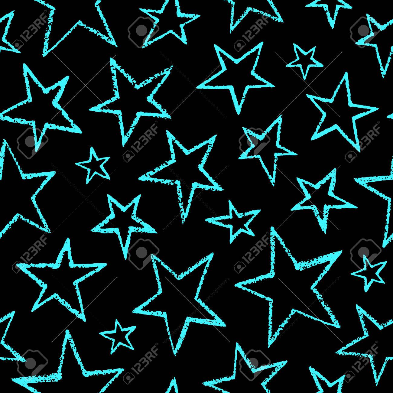 Brossez Les étoiles à Cinq Pointes Dessinées De Motifs Vectoriels Sans Couture De Taille Différente Texture Rugueuse Arêtes Inégales Dessin à La