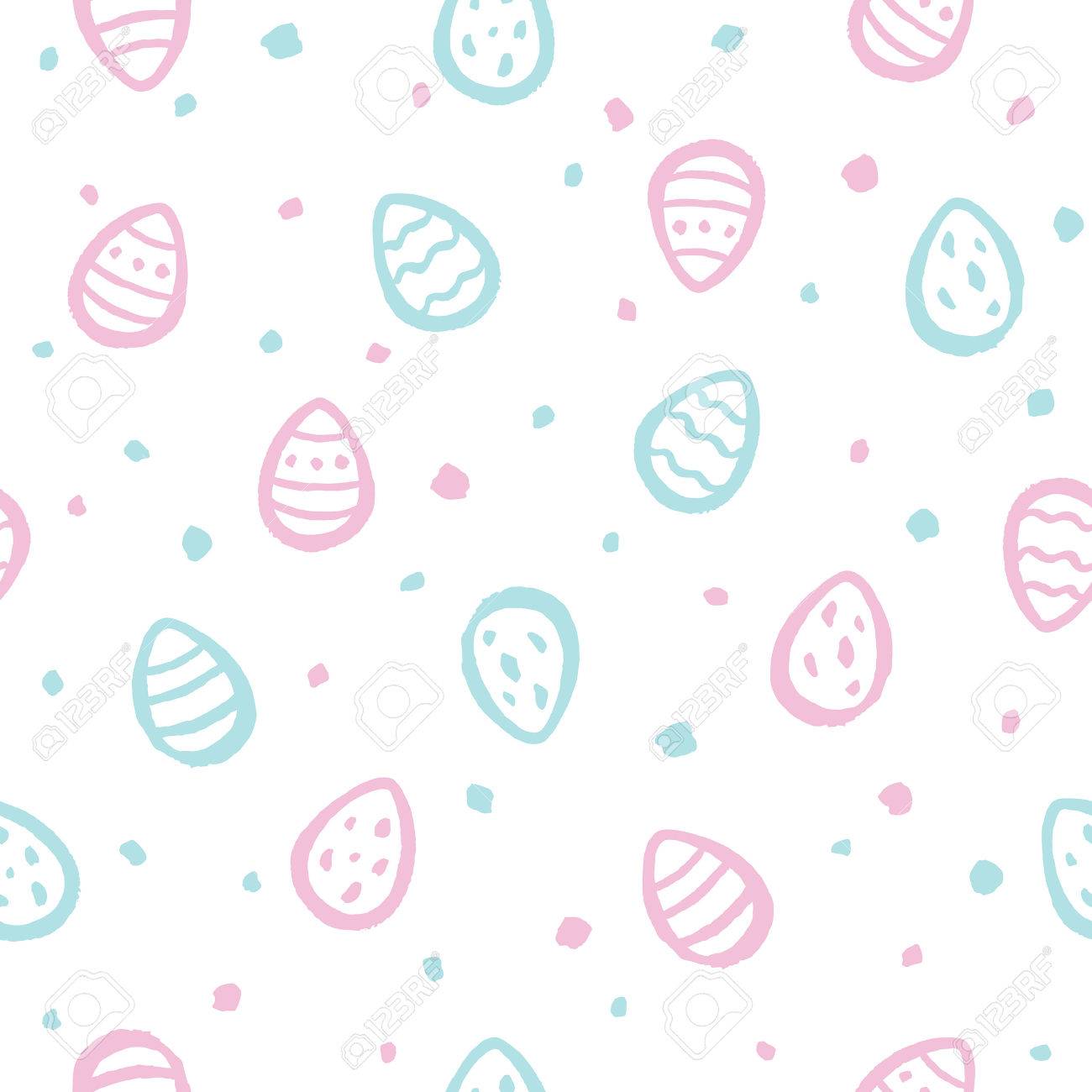 tiny brush drawn easter eggs and specks flecks spots seamless