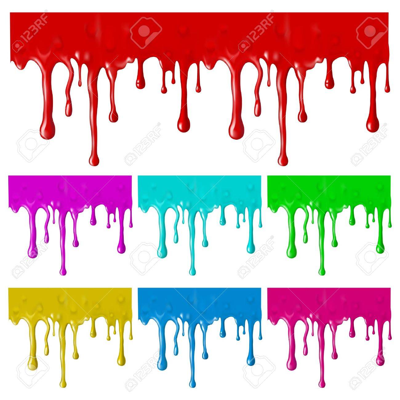Border of paint drips of different colors. Mesh. Clipping Mask.(can be repeated and scaled in any size) - 20326003 Border of paint drips of different colors. Mesh. Clipping Mask.(can be repeated and scaled in any size) - 20326003