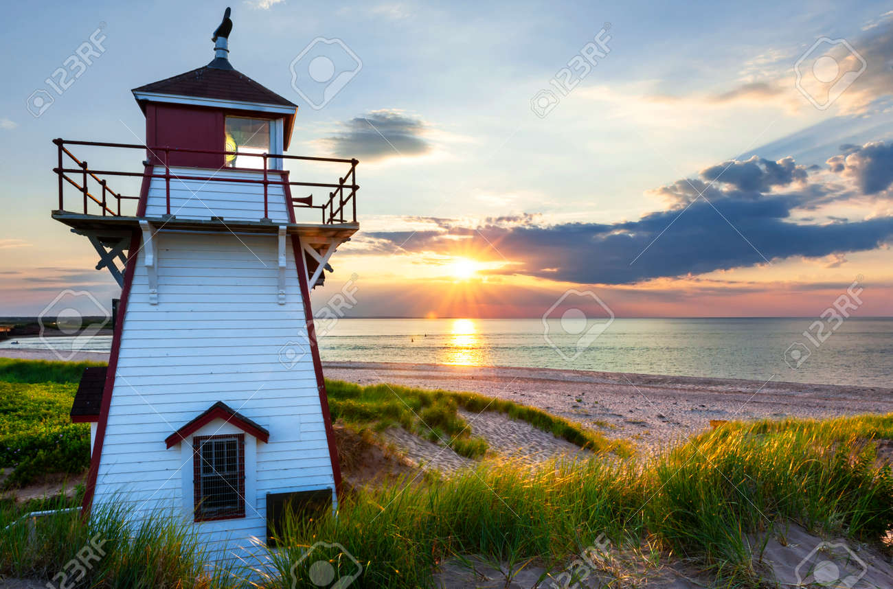 Beautiful sunset at Covehead Harbour lighthouse, Prince Edward Island, Canada - 31485903 Beautiful sunset at Covehead Harbour lighthouse, Prince Edward Island, Canada - 31485903