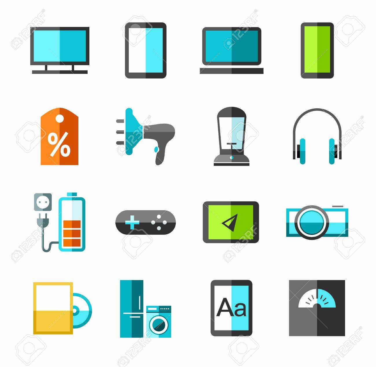 Electronics Gadgets And Appliances Color Icons Vector Icons Royalty Free Cliparts Vectors And Stock Illustration Image 70843704