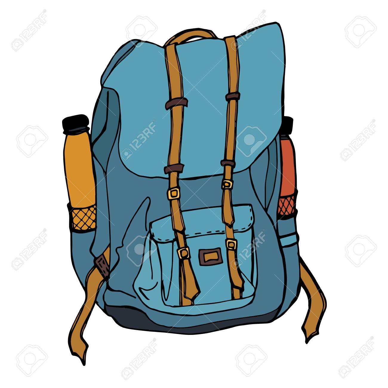 blue travel backpack