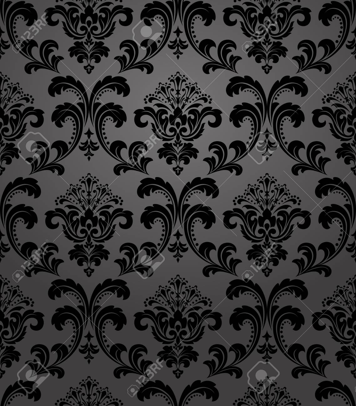 花柄 壁紙バロック ダマスク シームレスなベクターの背景 ブラックオーナメントのイラスト素材 ベクタ Image 花柄 壁紙バロック ダマスク シームレスなベクターの背景 ブラックオーナメントのイラスト素材 ベクタ Image