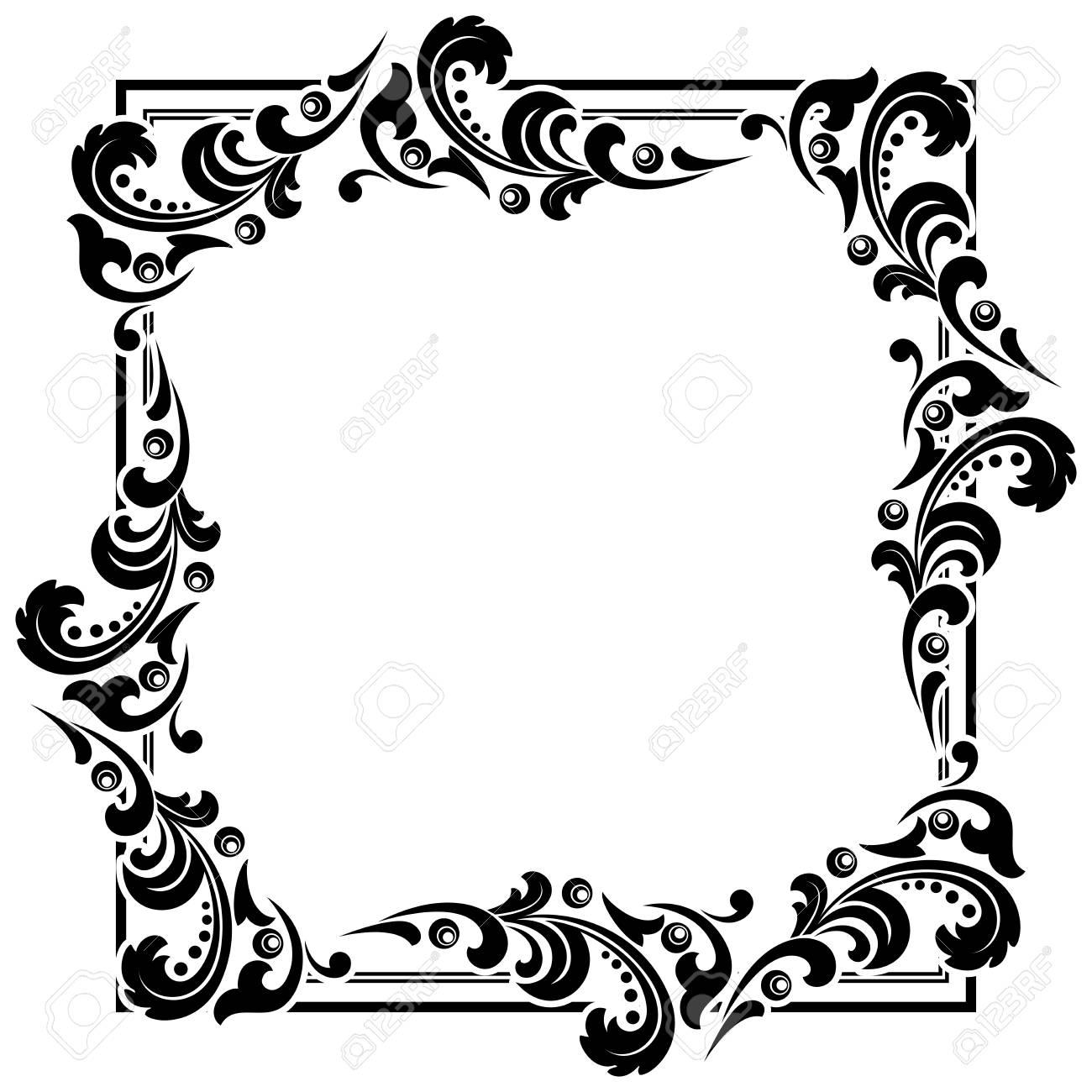 decorative frame elegant vector element for design in eastern elegant black and white border design