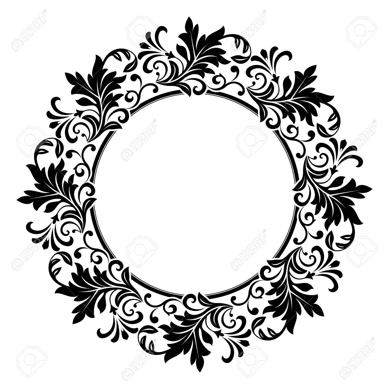 decorative frame elegant vector element for design in eastern elegant black and white border design