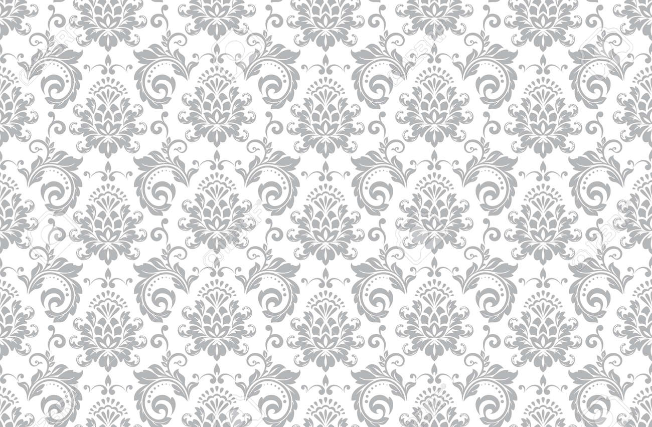 Wallpaper in the style of Baroque. Seamless vector background. White and gray floral ornament. Graphic pattern for fabric, wallpaper, packaging. Ornate Damask flower ornament. - 169878875 Wallpaper in the style of Baroque. Seamless vector background. White and gray floral ornament. Graphic pattern for fabric, wallpaper, packaging. Ornate Damask flower ornament. - 169878875