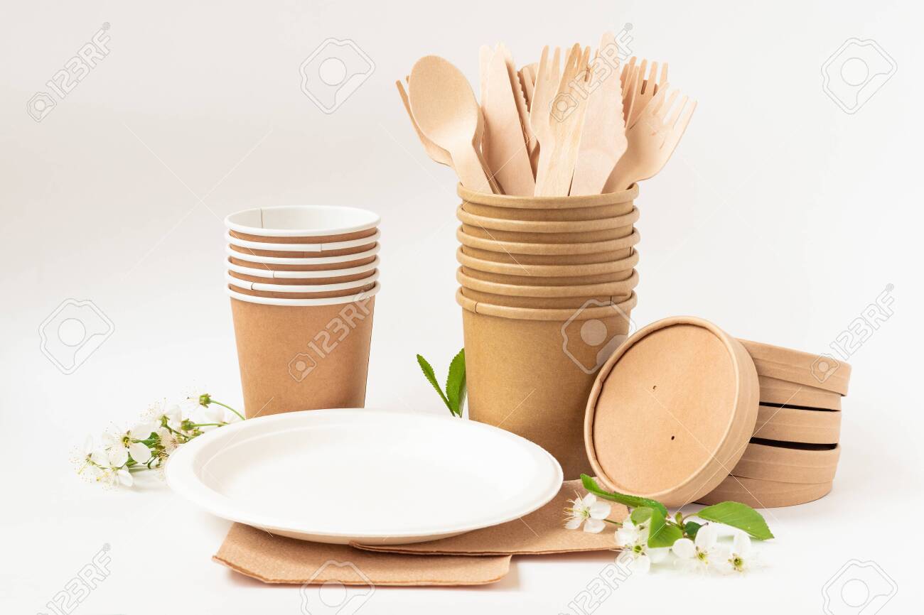 Vajilla Desechable Platos Vasos Y Cubiertos Biodegradables Platos