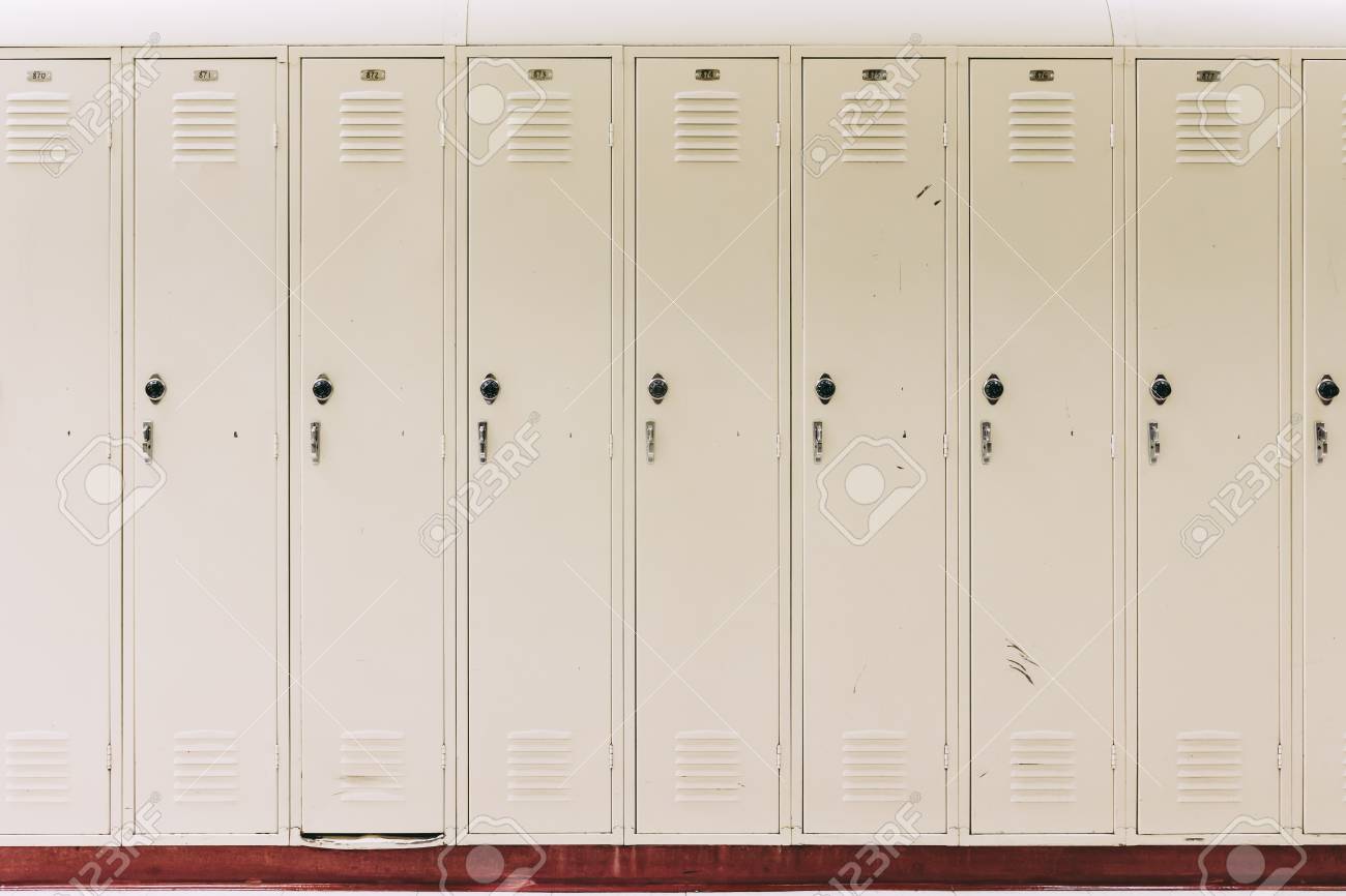 row of tan school lockers school lockers