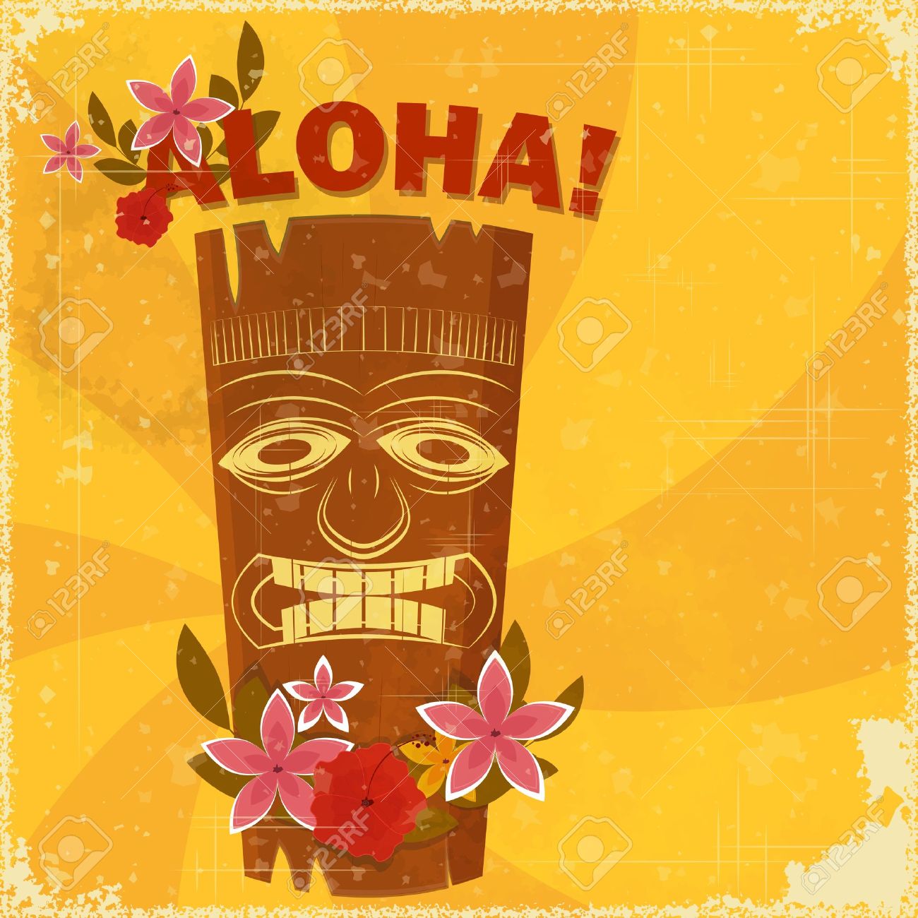 vintage hawaiian postcard invitation to beach party vector postcard invitation