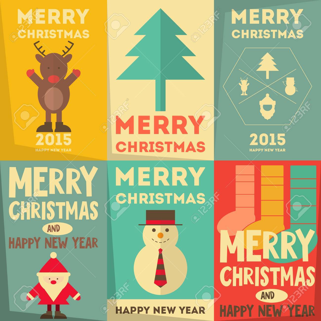 christmas posters set merry christmas greeting cards in retro retro christmas poster
