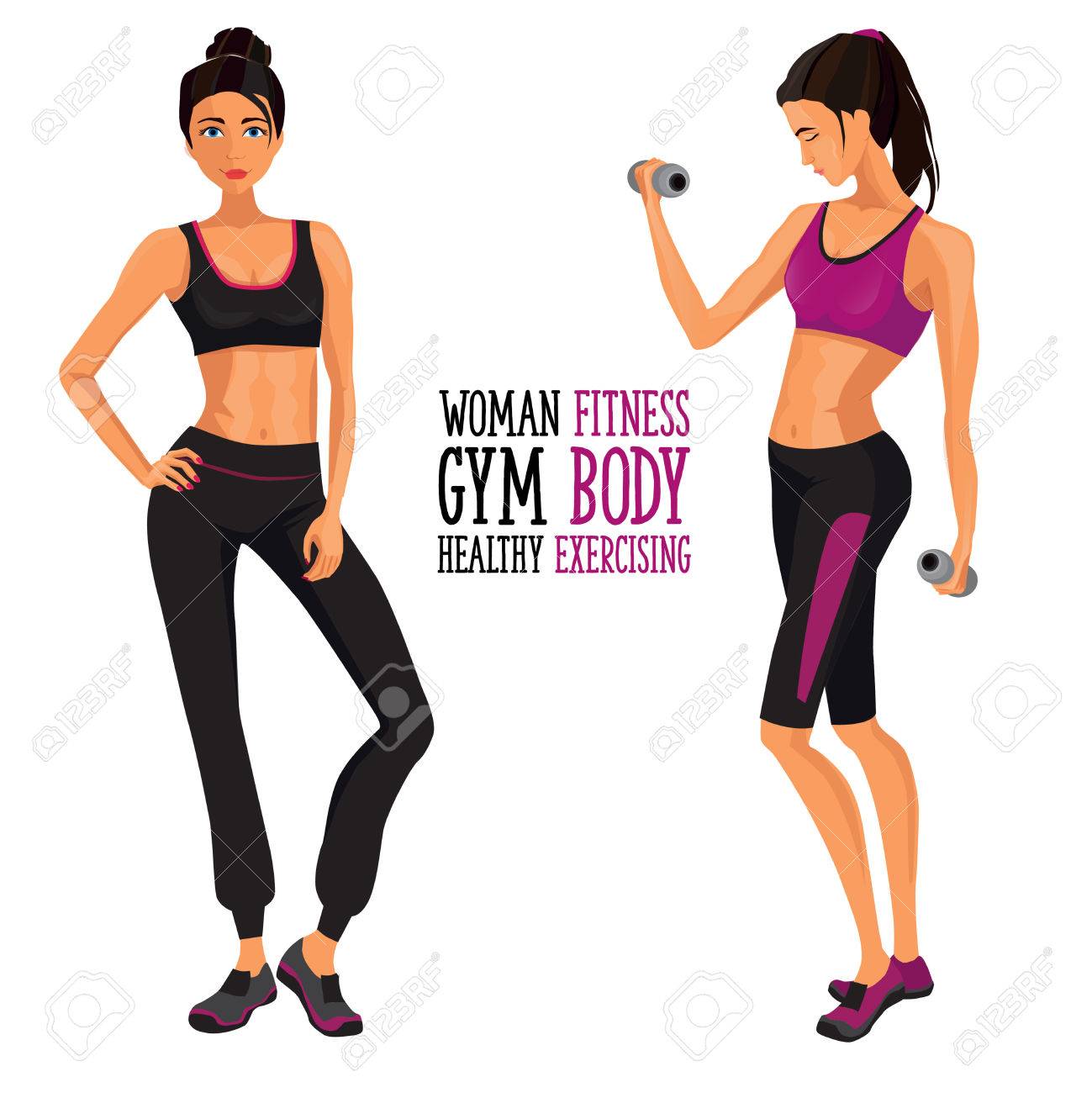 fitness woman . Woman working out with dumbbells in gym - 64435215 fitness woman . Woman working out with dumbbells in gym - 64435215