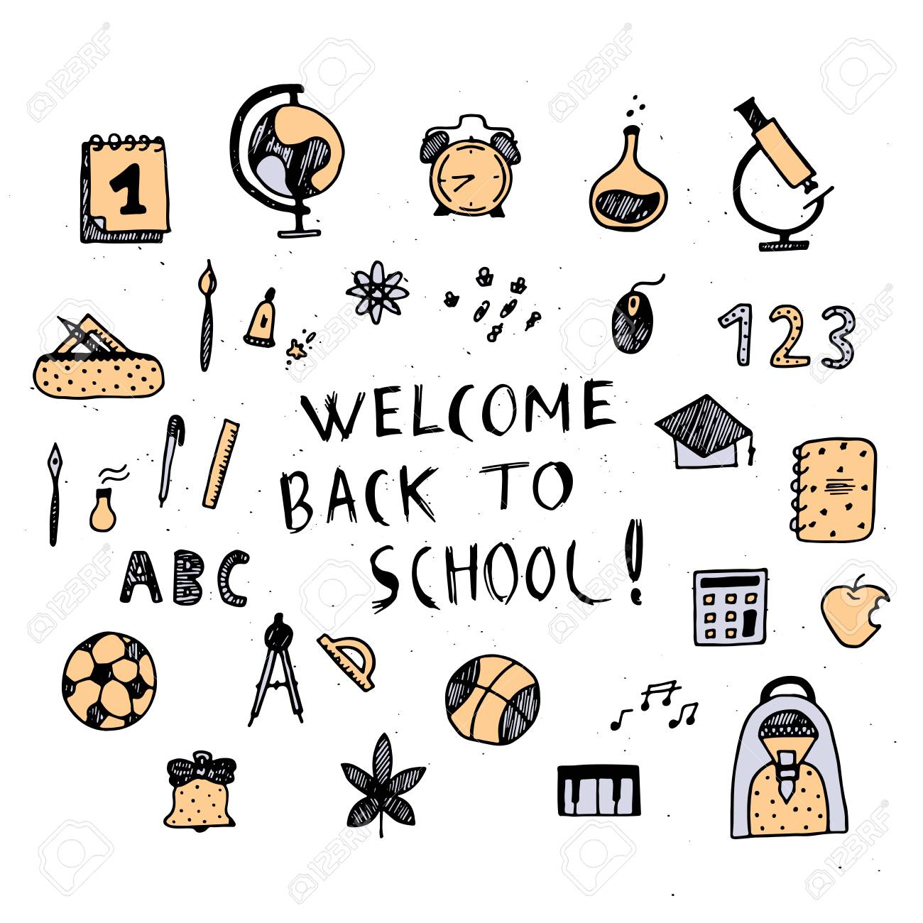 Doodle School Clipart First Day Of School Hand Drawn Clip Art Students Kids School Bus Books 1st Day Of School Drawberry Clipart Cp 015 Digital Art Collectibles Redaktoren Ch