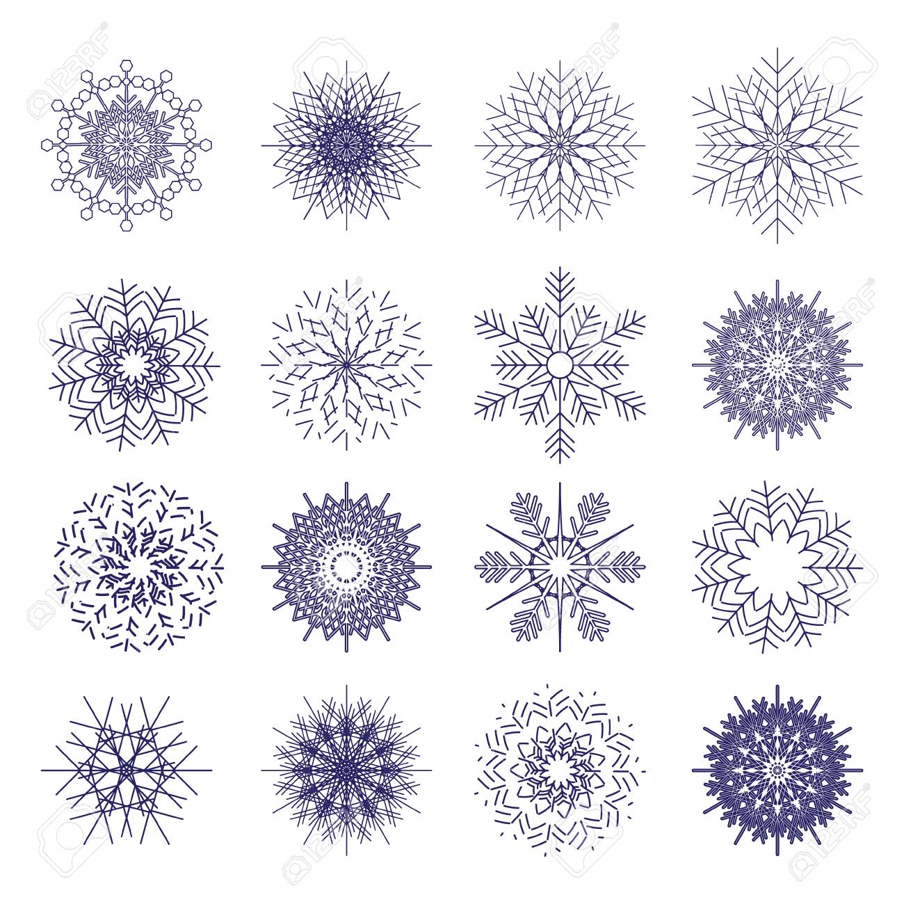 snowflakes template collections royalty free cliparts vectors and