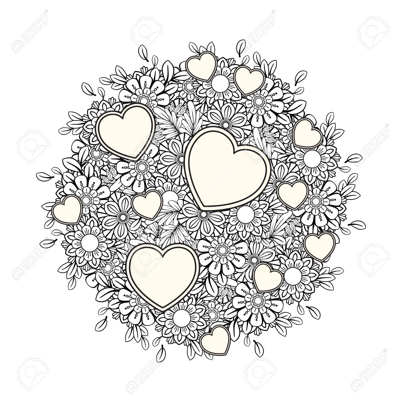 Valentines Day Coloring Page Royalty Free Cliparts Vectors And