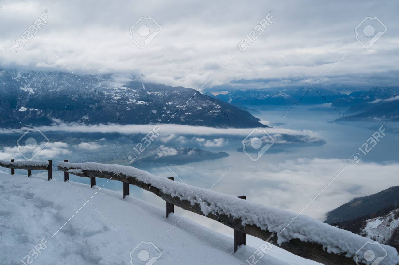 Como Lake In Winter With Clouds Italy Stock Photo Picture And Royalty Free Image Image