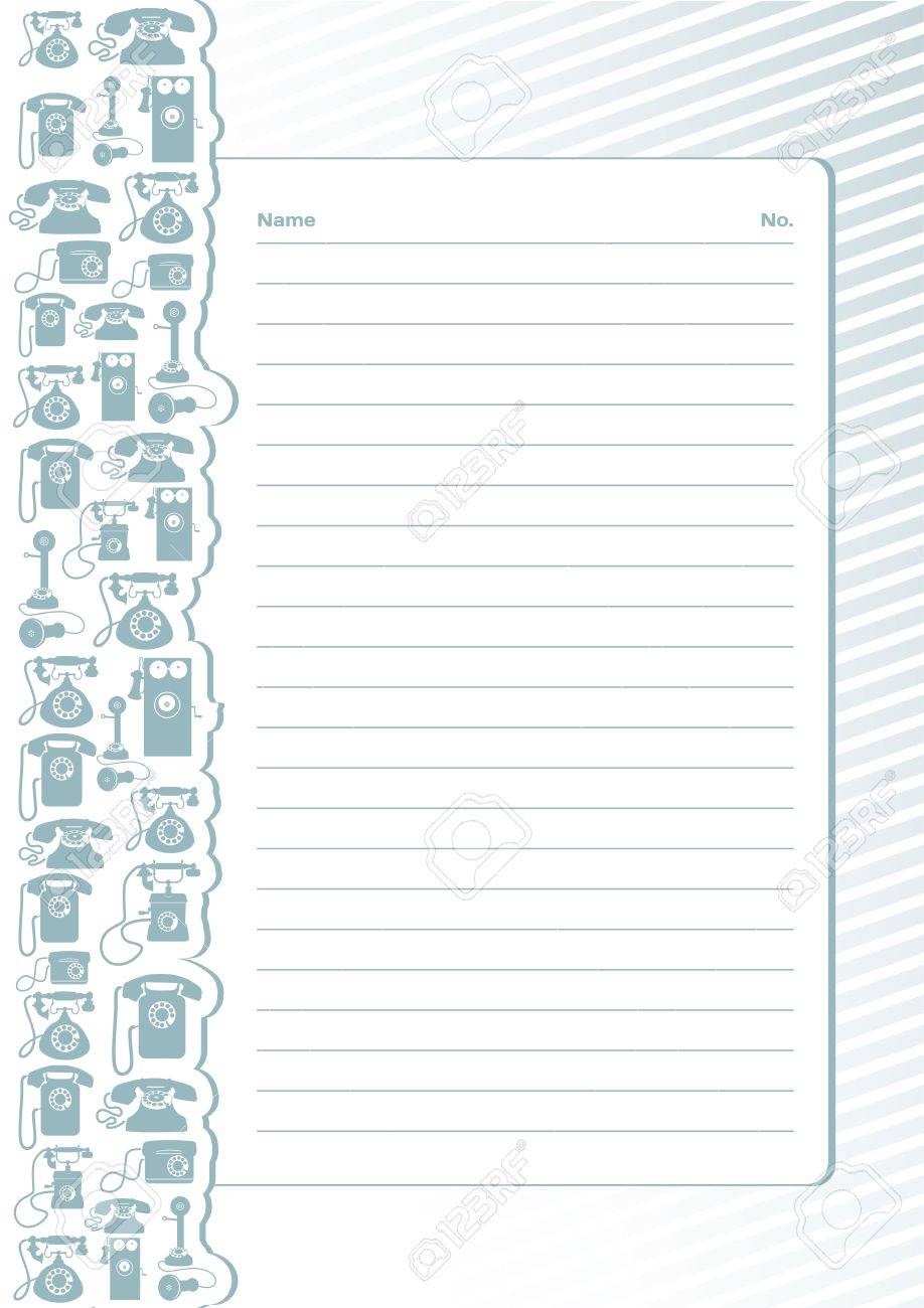 the green gray coloured template for writing notes and phone phone numbers template
