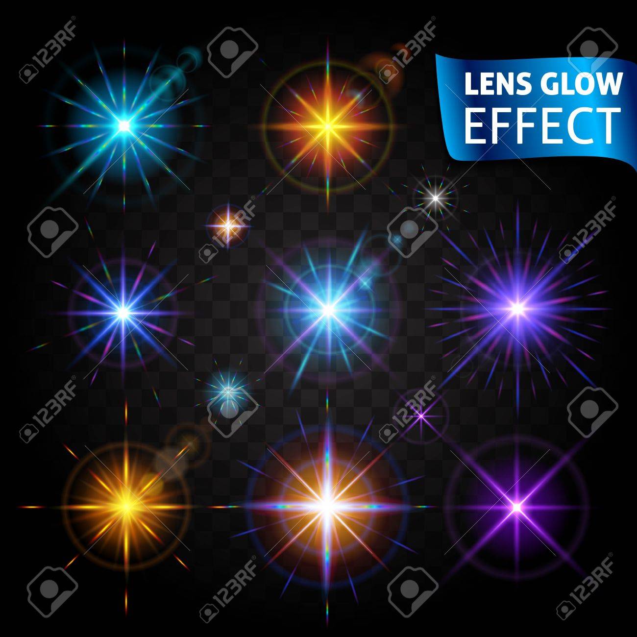 lens glow effect glowing light glare bright realistic lighting