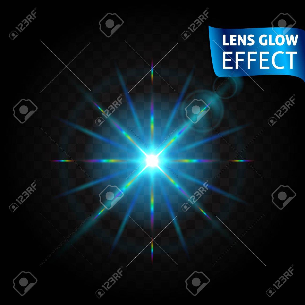 lens glow effect glowing light reflections realistic bright