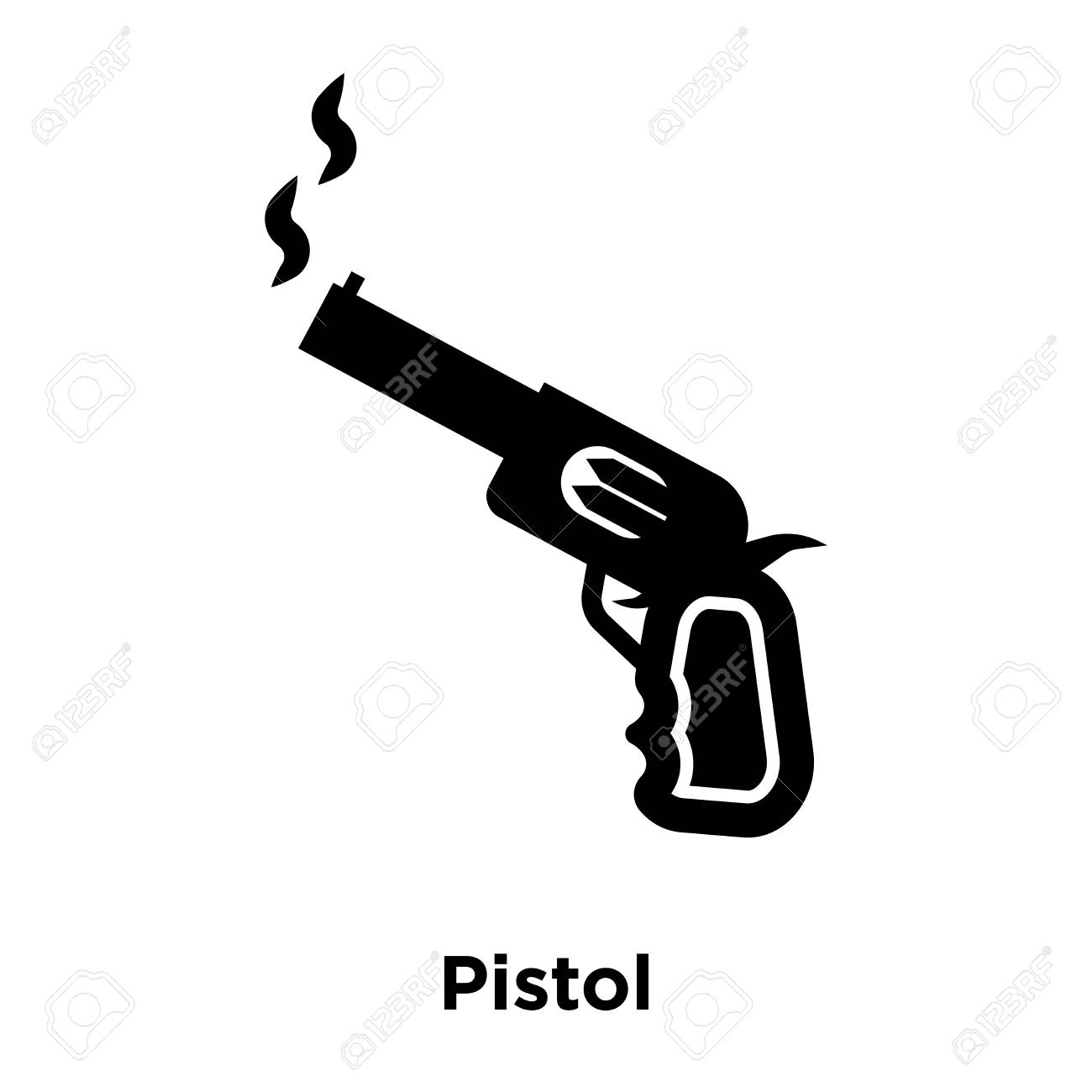 Pistol Icon Vector Isolated On White Background Logo Concept