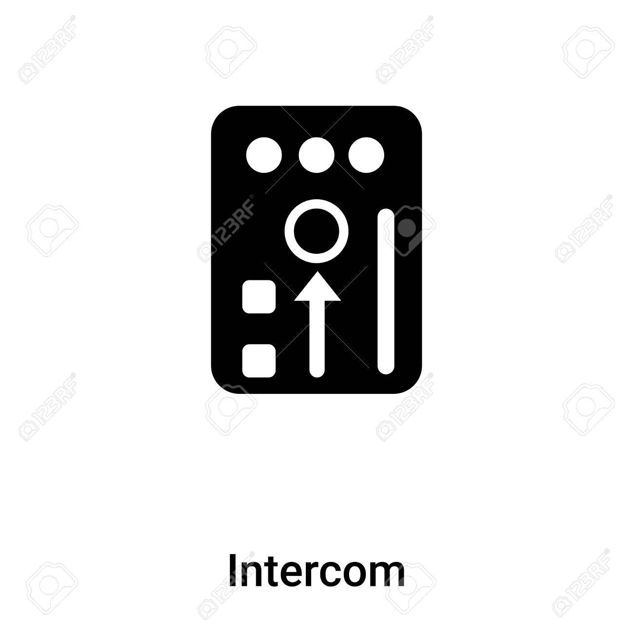 Intercom Icon Vector Isolated On White Background Black And