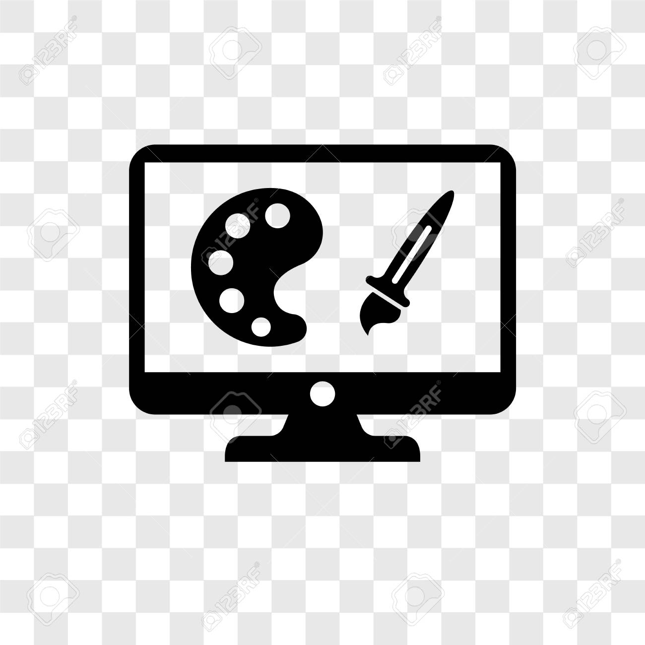 Computer Screen Vector Icon Isolated On Transparent Background Royalty Free Cliparts Vectors And Stock Illustration Image 112444603