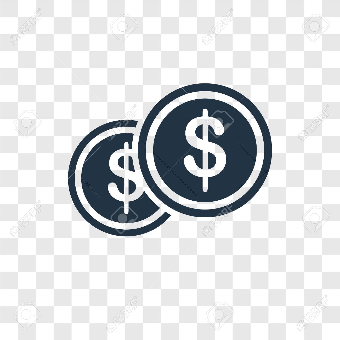 透明な背景に分離されたコインベクトルアイコン、コイン透明ロゴの概念のイラスト素材・ベクター Image 112442223
