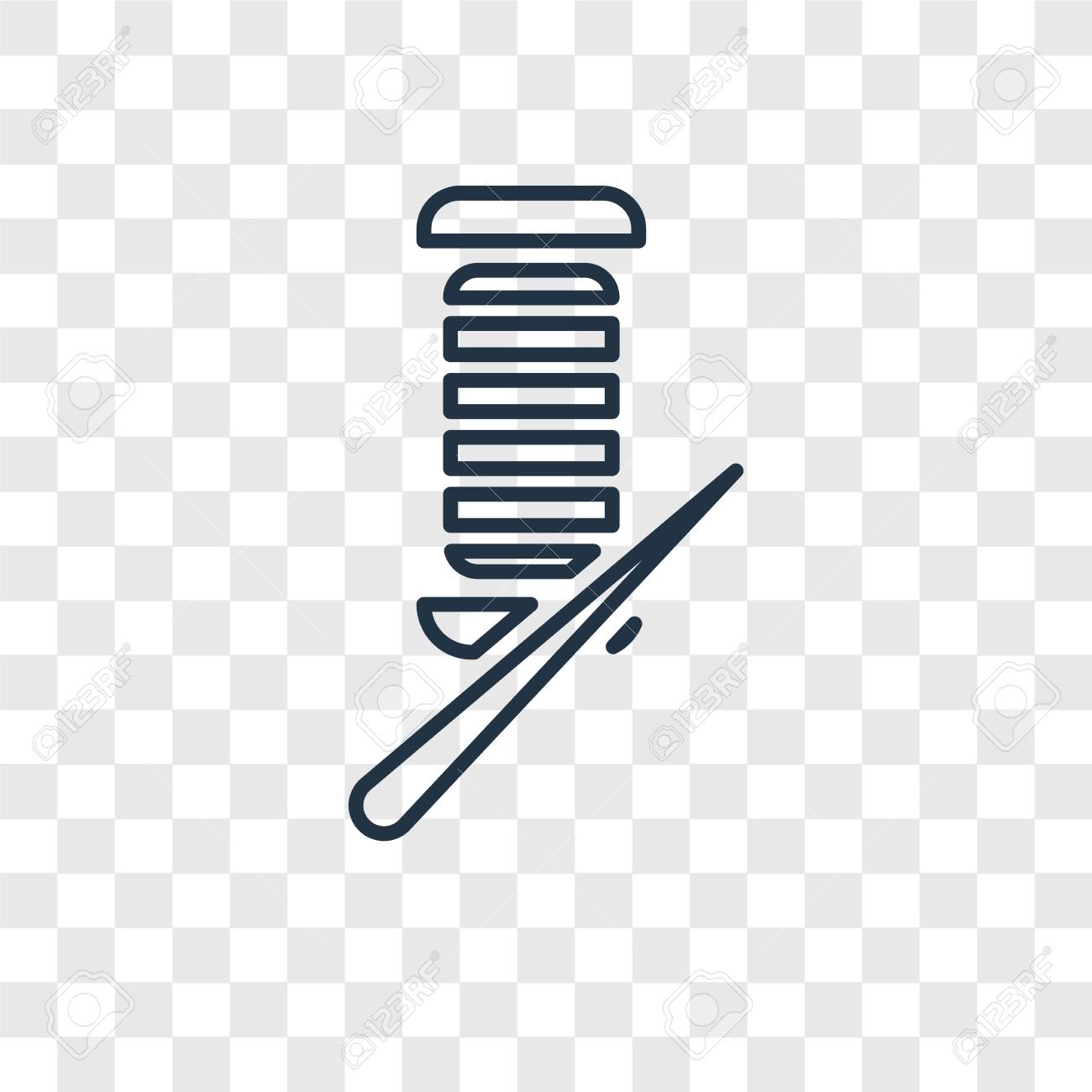 Knitting Concept Vector Linear Icon Isolated On Transparent Background