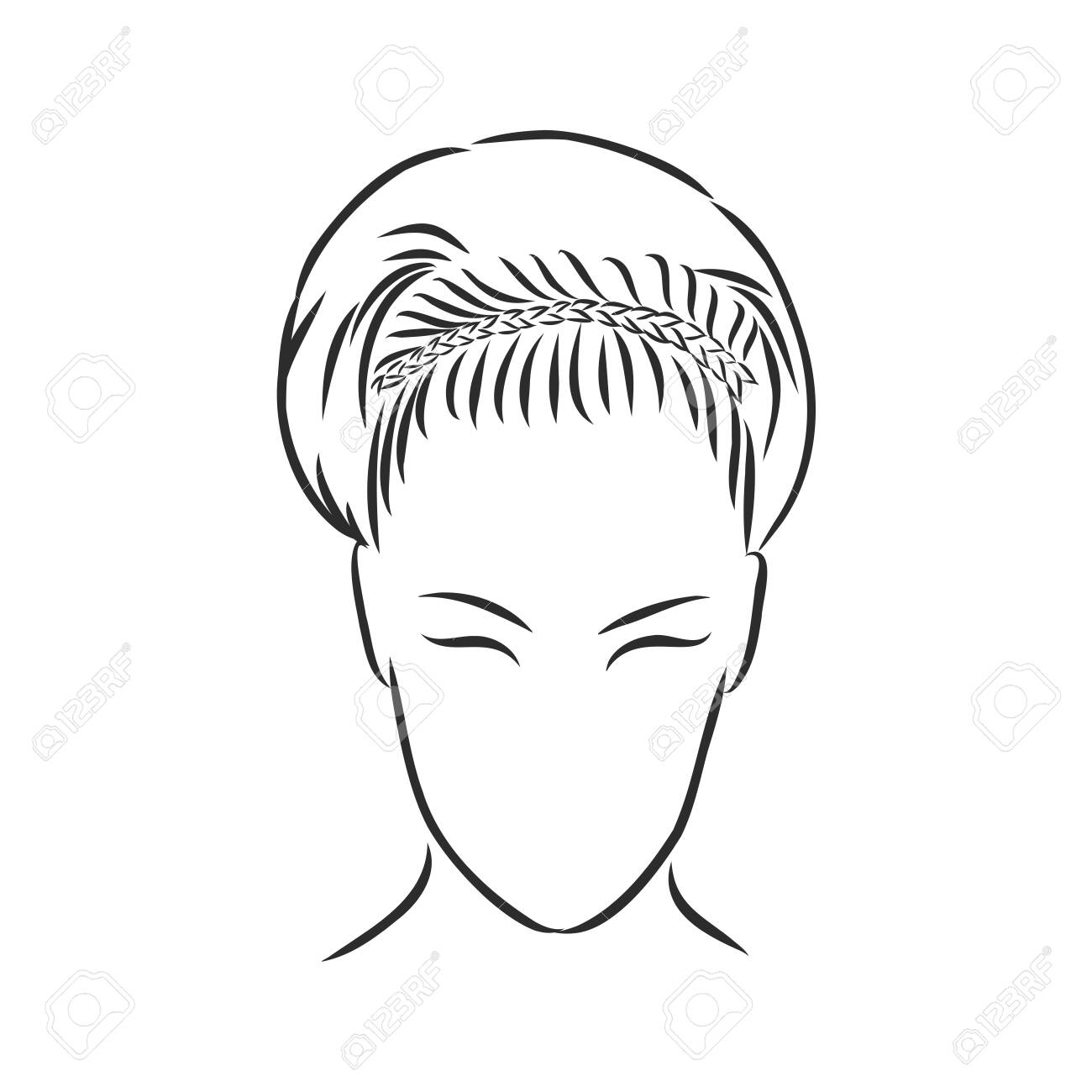 A sketch of a female hairstyle. A freehand vector illustration. - 137755111 A sketch of a female hairstyle. A freehand vector illustration. - 137755111