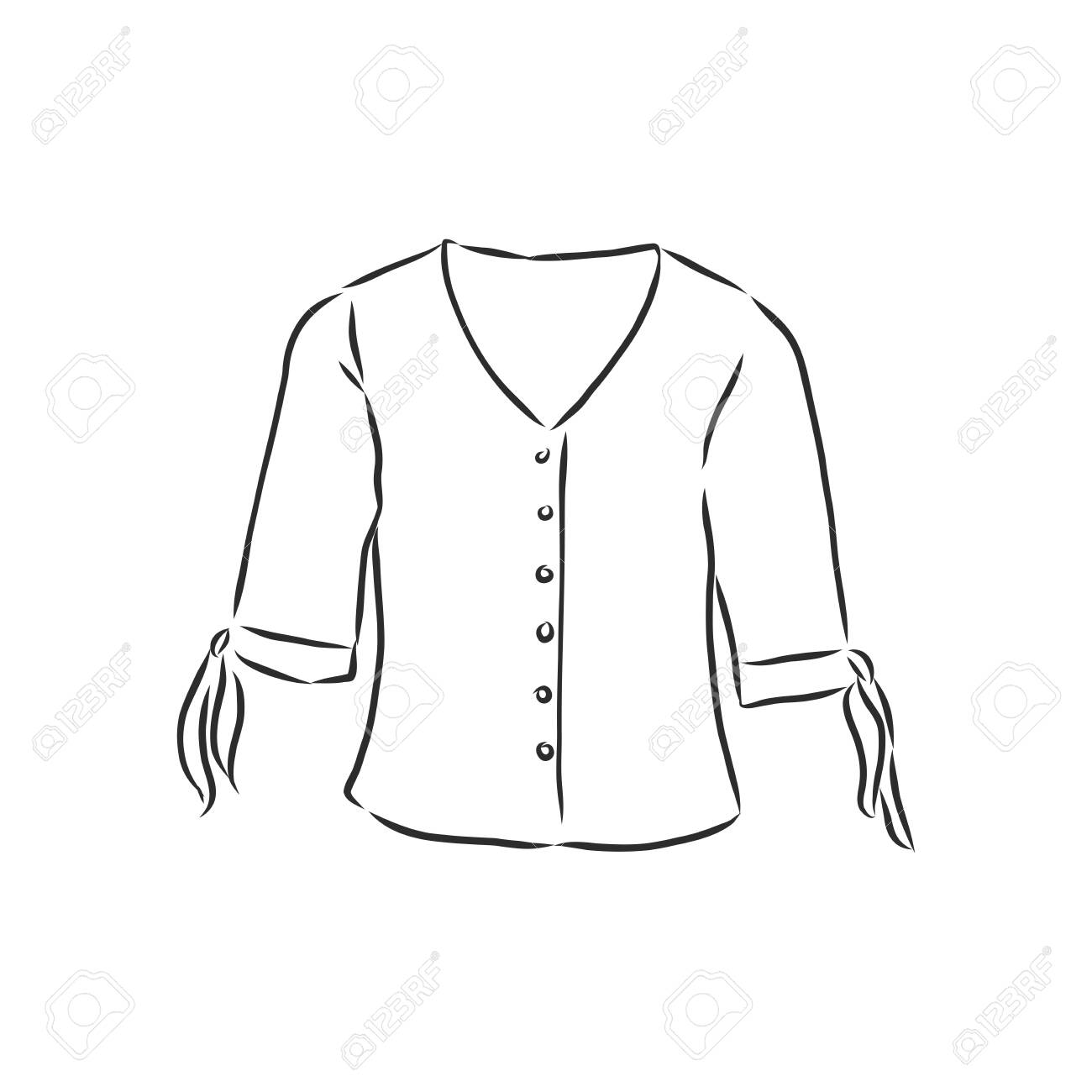 Sketch Camisa De Mujer Dibujo De Una Blusa En Dibujo Blusa Para