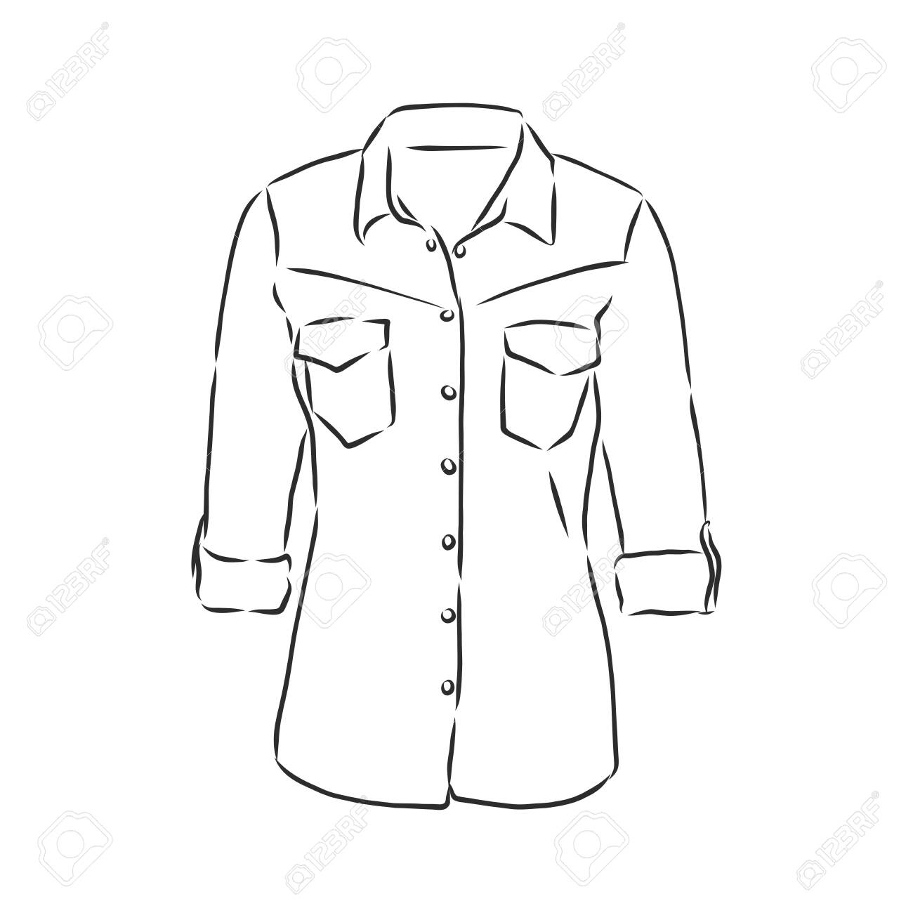 Png Blanco Y Negro Camisa De Mujer Dibujo Boceto De Camisa De