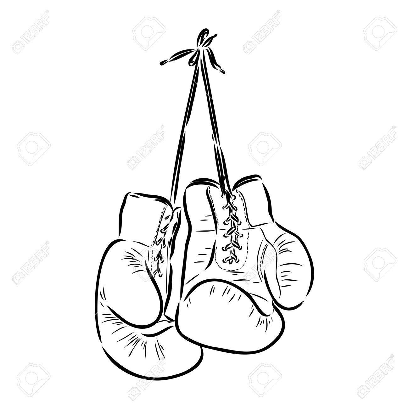 Boxing Gloves Sketch Isolated. Sporting Equipment For Boxing In Hand Drawn  Style. Retro Design For Poster, Print, Book Illustration, Logo, Icon,  Tattoo. Vintage Vector Illustration. Клипарты, SVG, векторы, и Набор  Иллюстраций Без