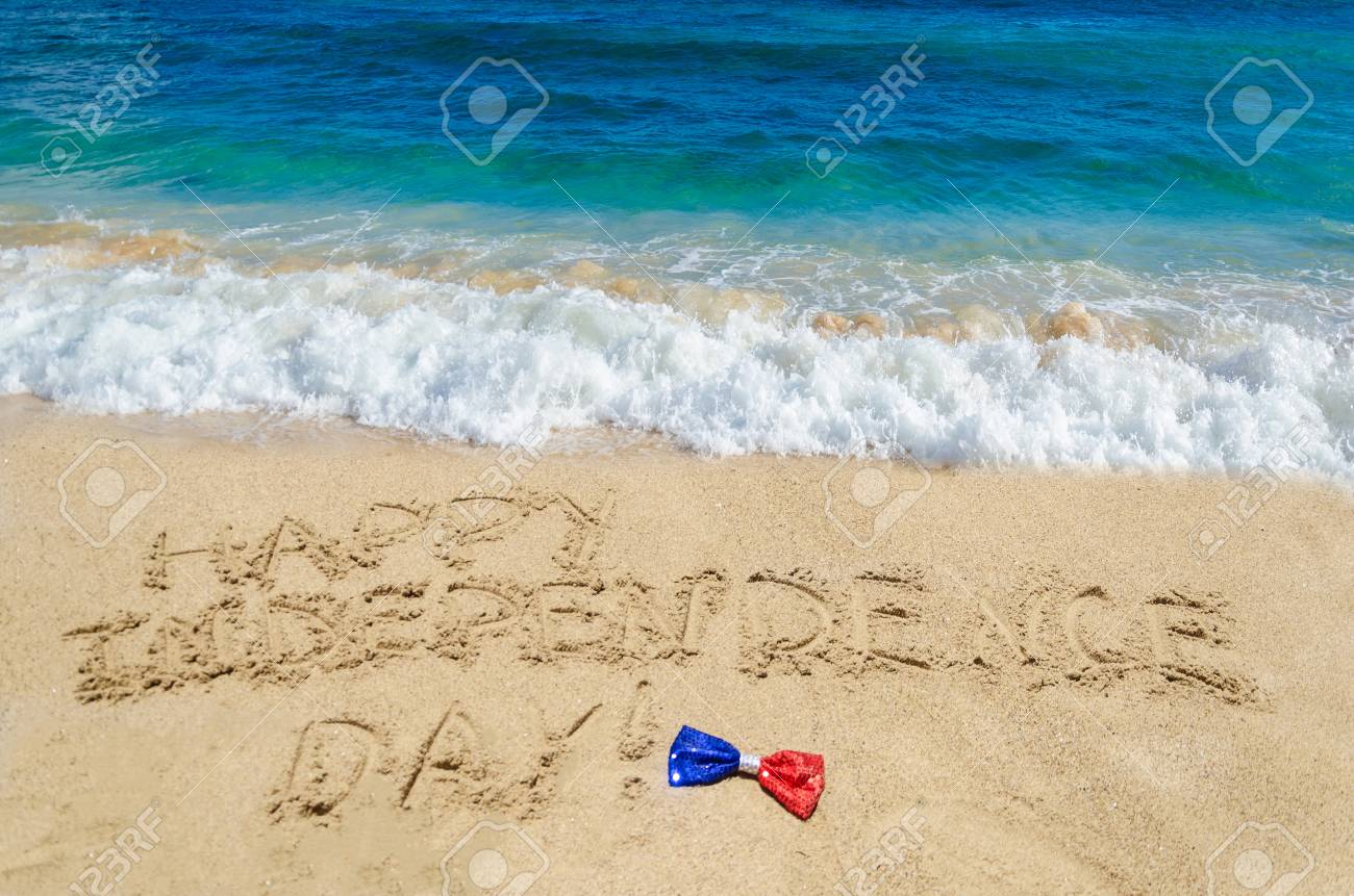 Happy Independence Day Usa Background With Holidays Bow On The