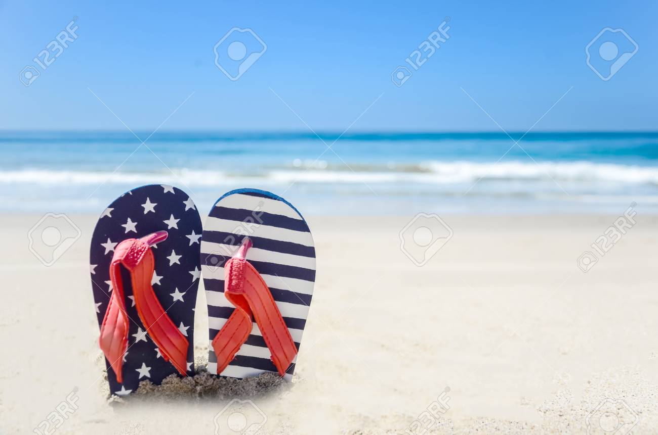 patriotic flip flops