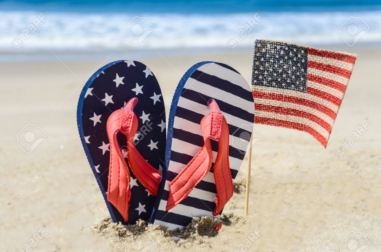 patriotic flip flops