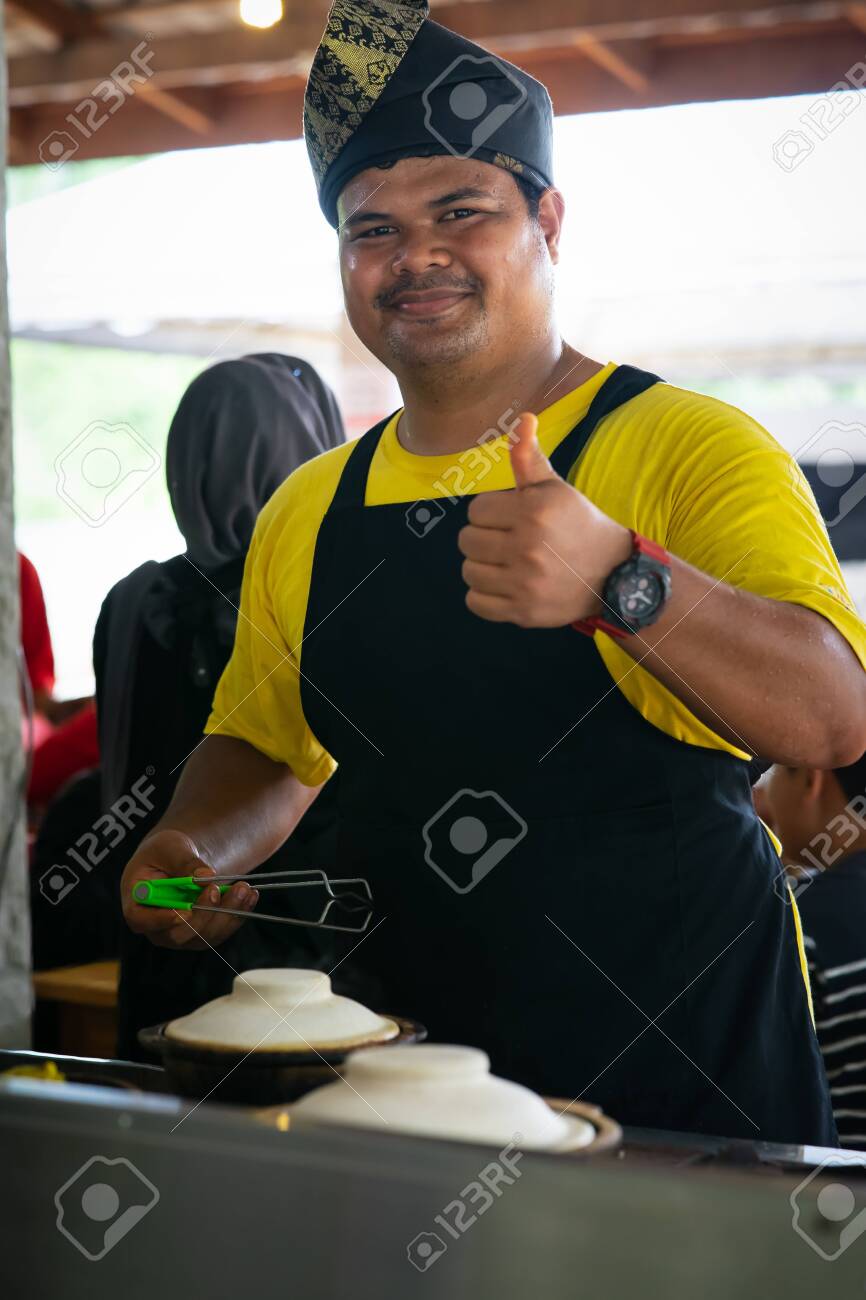 Kenyir Malaysia July 24 2020 Happy Man Is Wearing Malay Tengkolok A Malaysian Traditional Hat Tengkolok