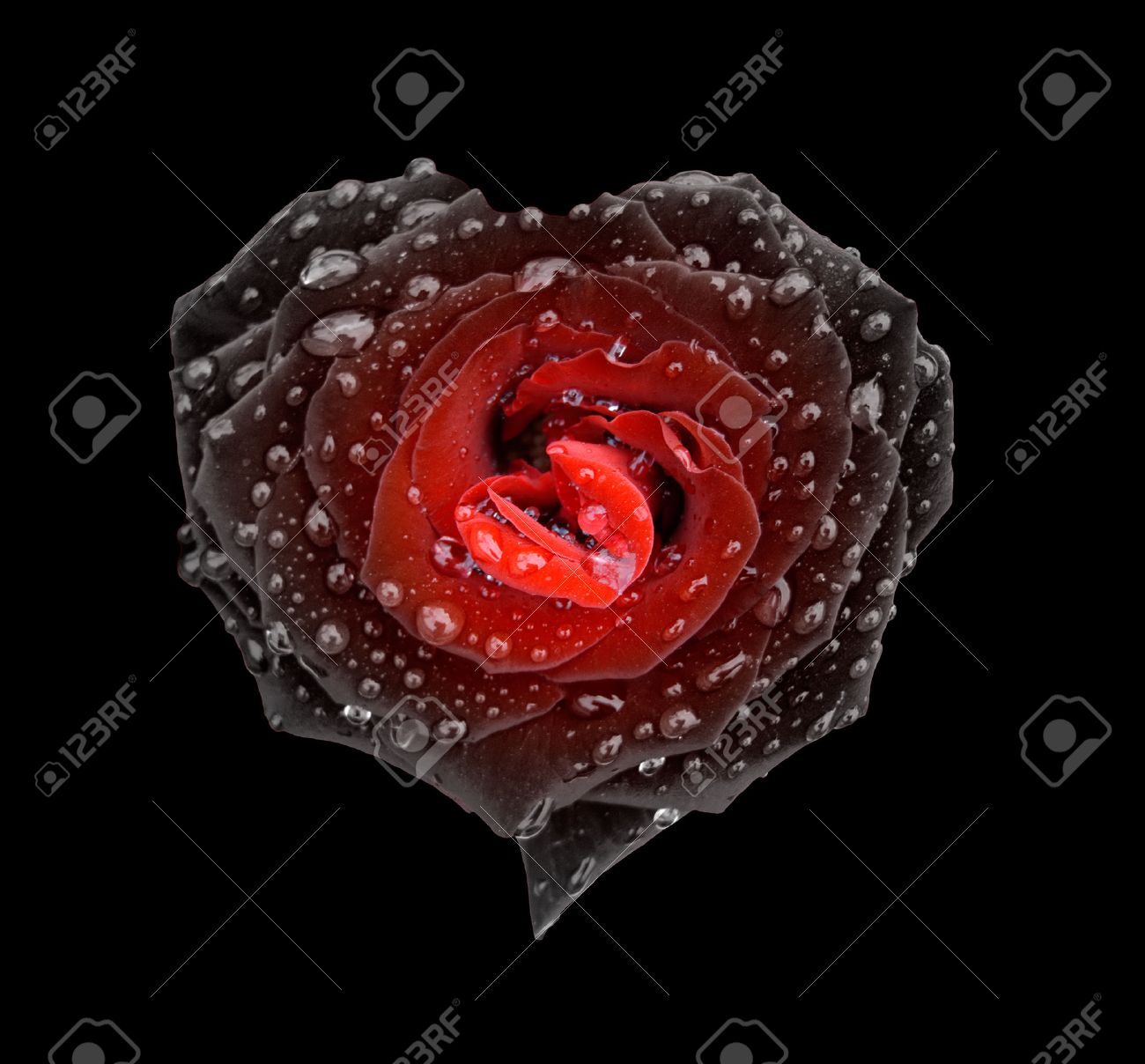 黒赤黒ハート滴の形で増 の写真素材 画像素材 Image