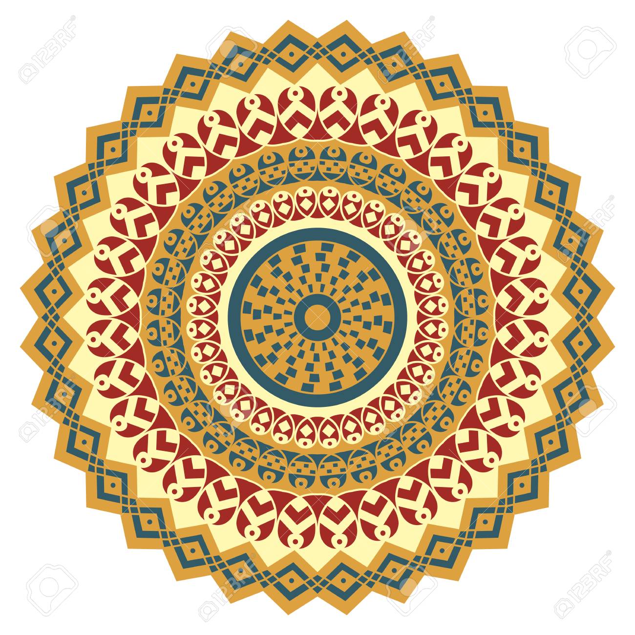 Colorful Round Ethnic Pattern. Element For Design Royalty Free SVG,  Cliparts, Vectors, and Stock Illustration. Image 68165102., image size:1300x1300