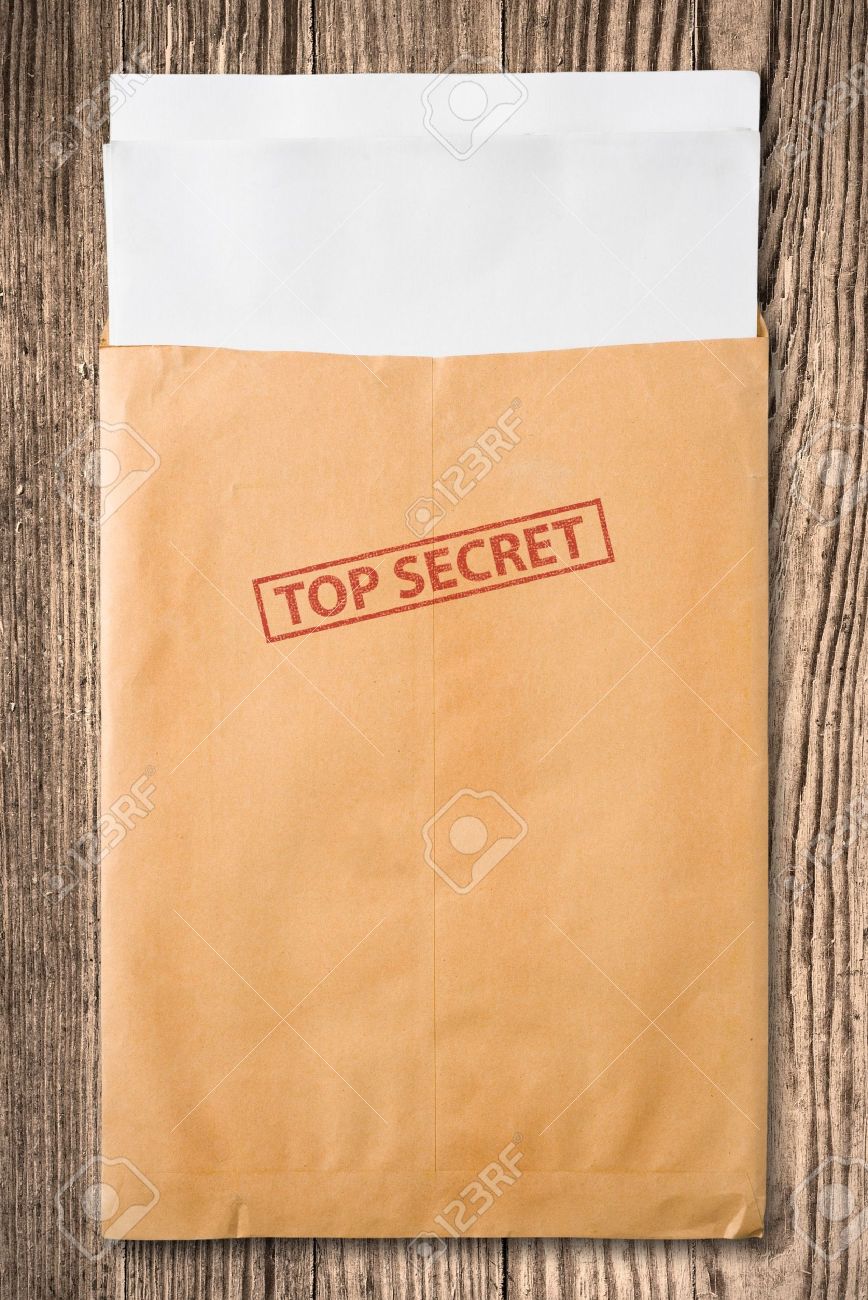 Open Yellow Envelope With Top Secret Stamp And Blank Papers Stock Photo Picture And Royalty Free Image Image