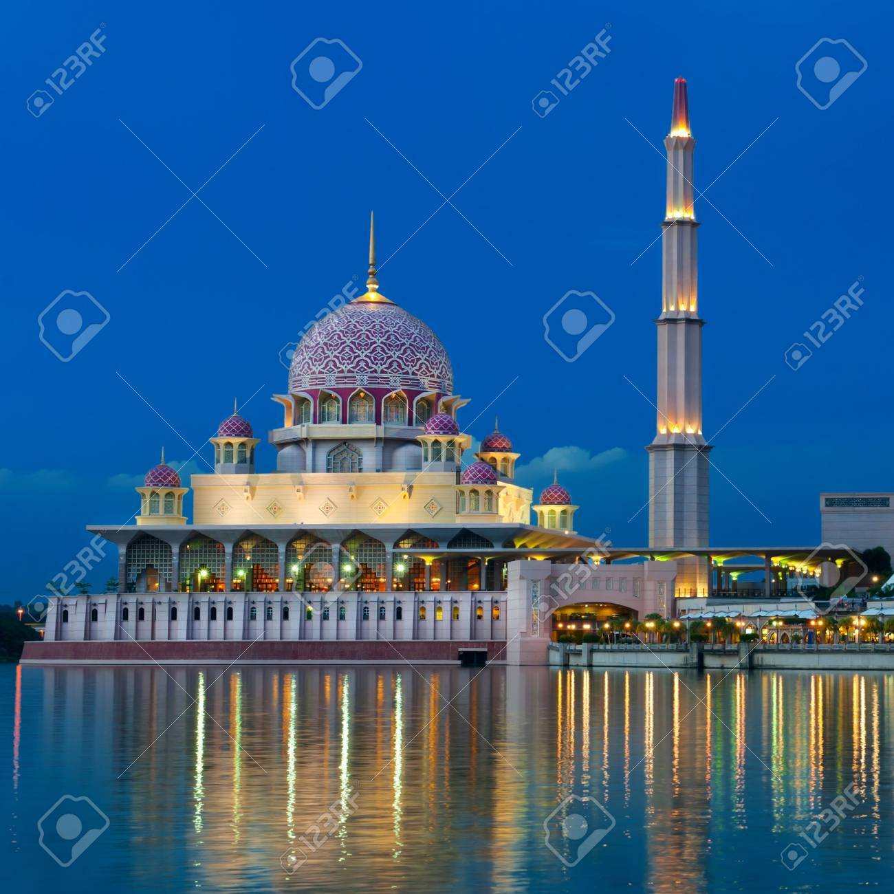 Night View Of A Mosque Kuala Lumpur Malaysia Stock Photo Picture And Royalty Free Image Image 16302994