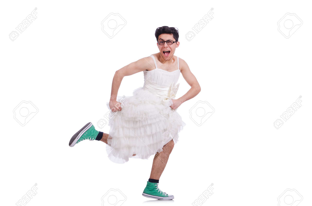 man wearing girl dress