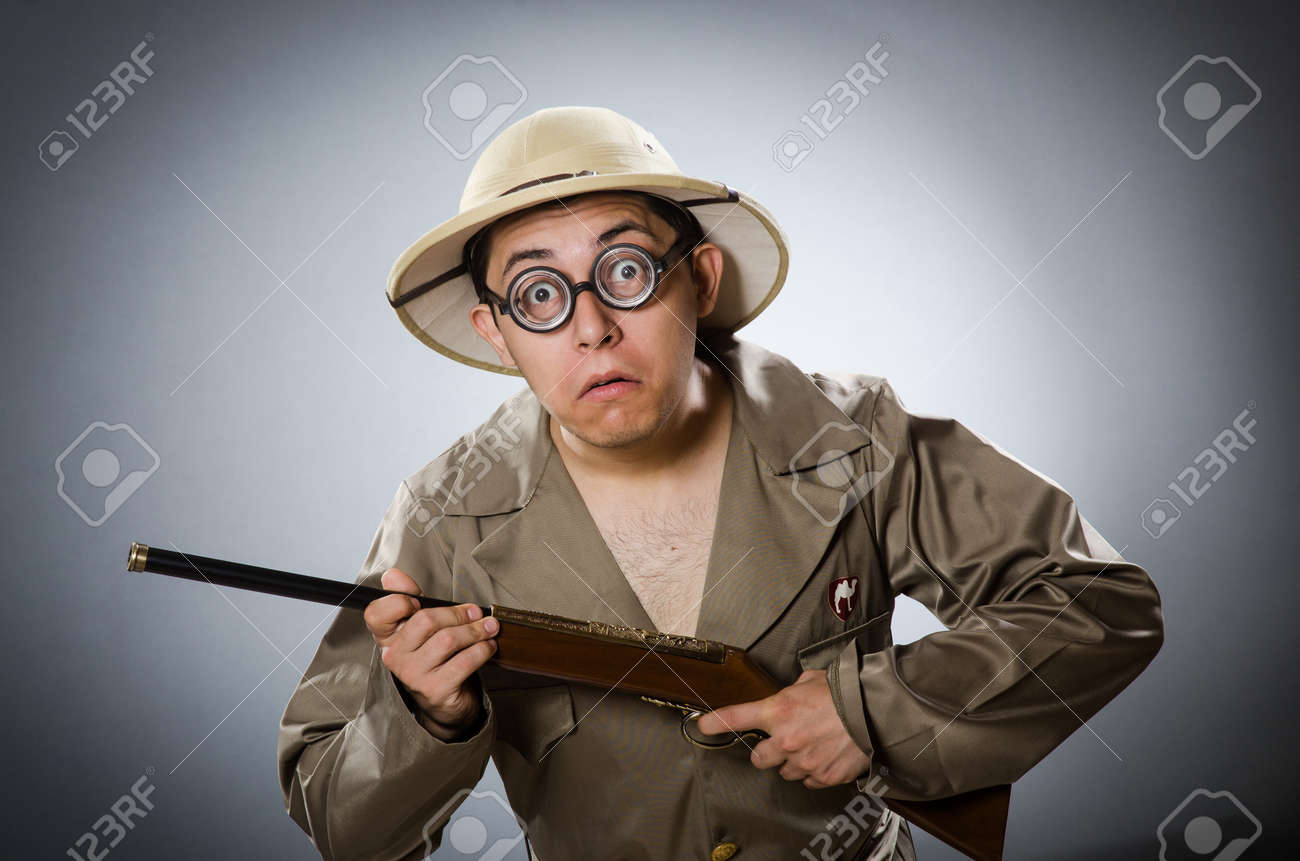 Drole Chasseur Dans Le Concept De La Chasse Banque D Images Et Photos Libres De Droits Image