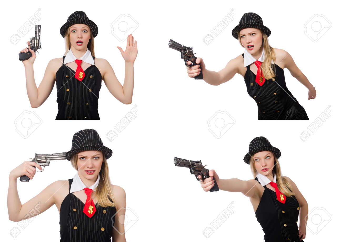 白の拳銃にギャング スター女性 の写真素材 画像素材 Image 白の拳銃にギャング スター女性 の写真素材 画像素材 Image