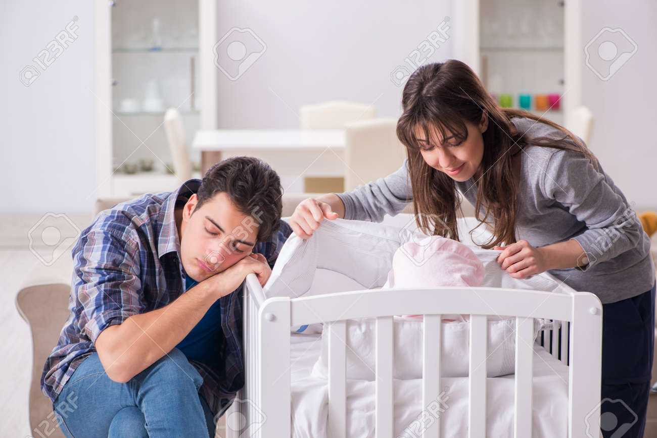 bed for new parents and baby