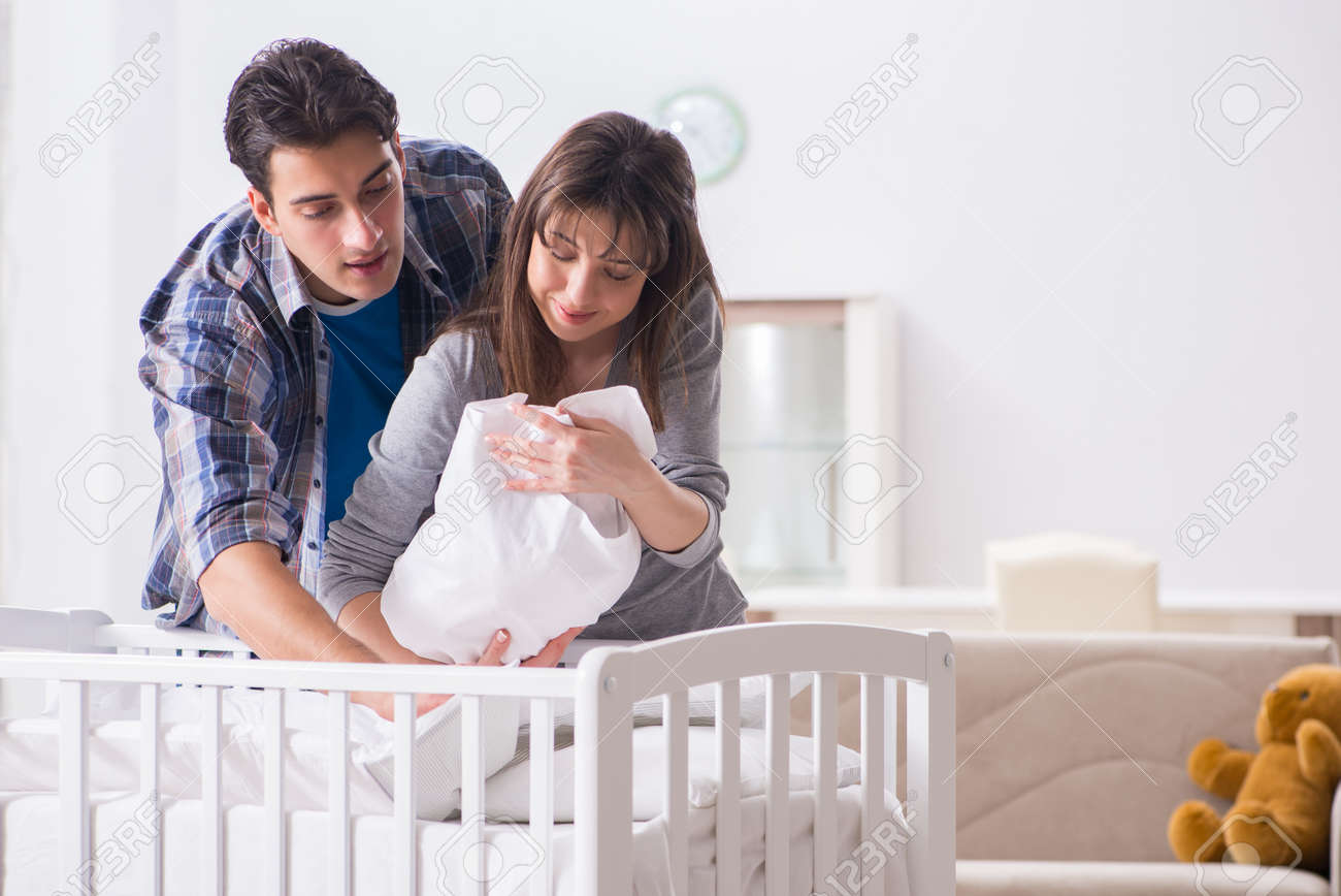 bed for new parents and baby