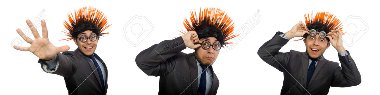Funny Man With Mohawk Hairstyle