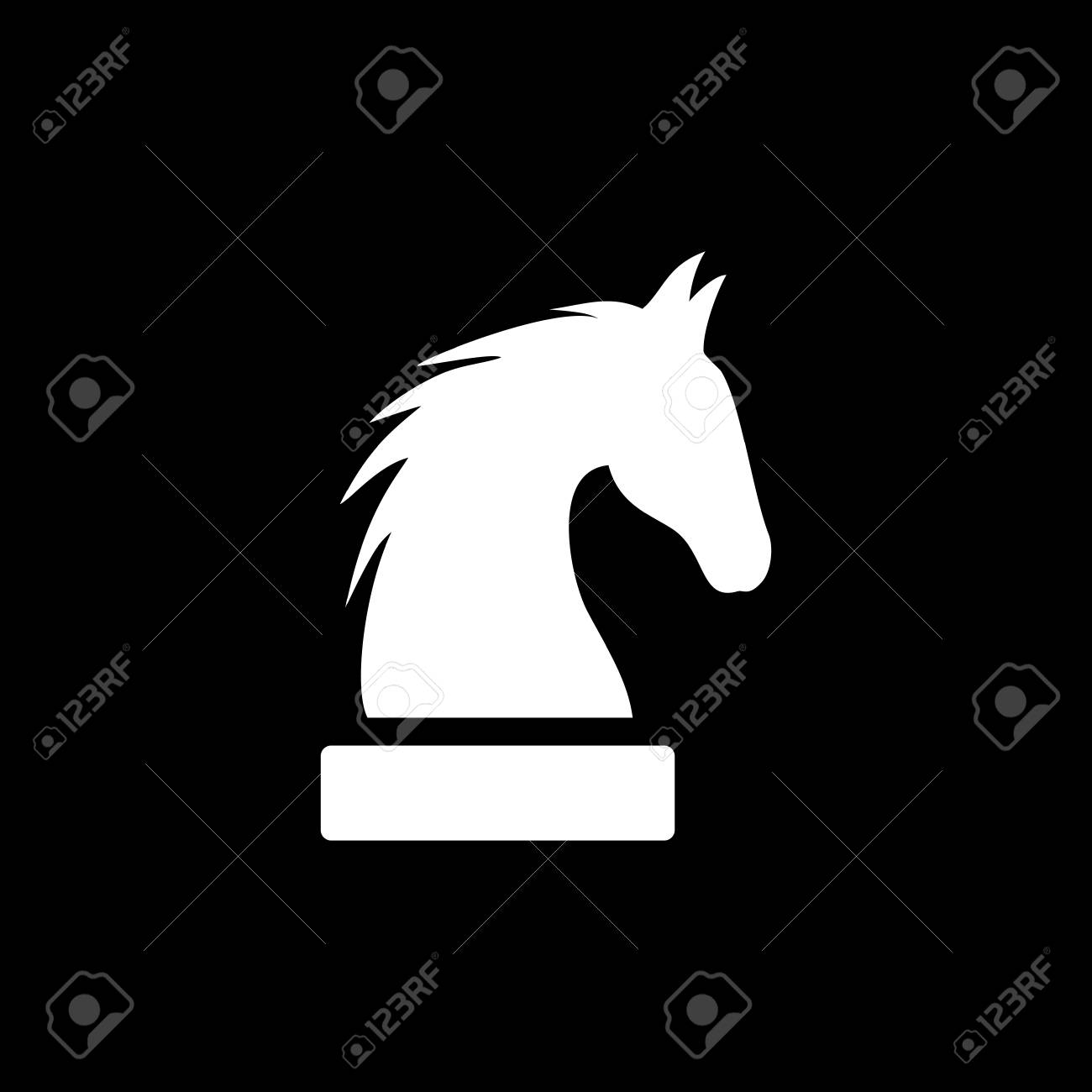 Horse black head silhouette of a chess piece Free Icon